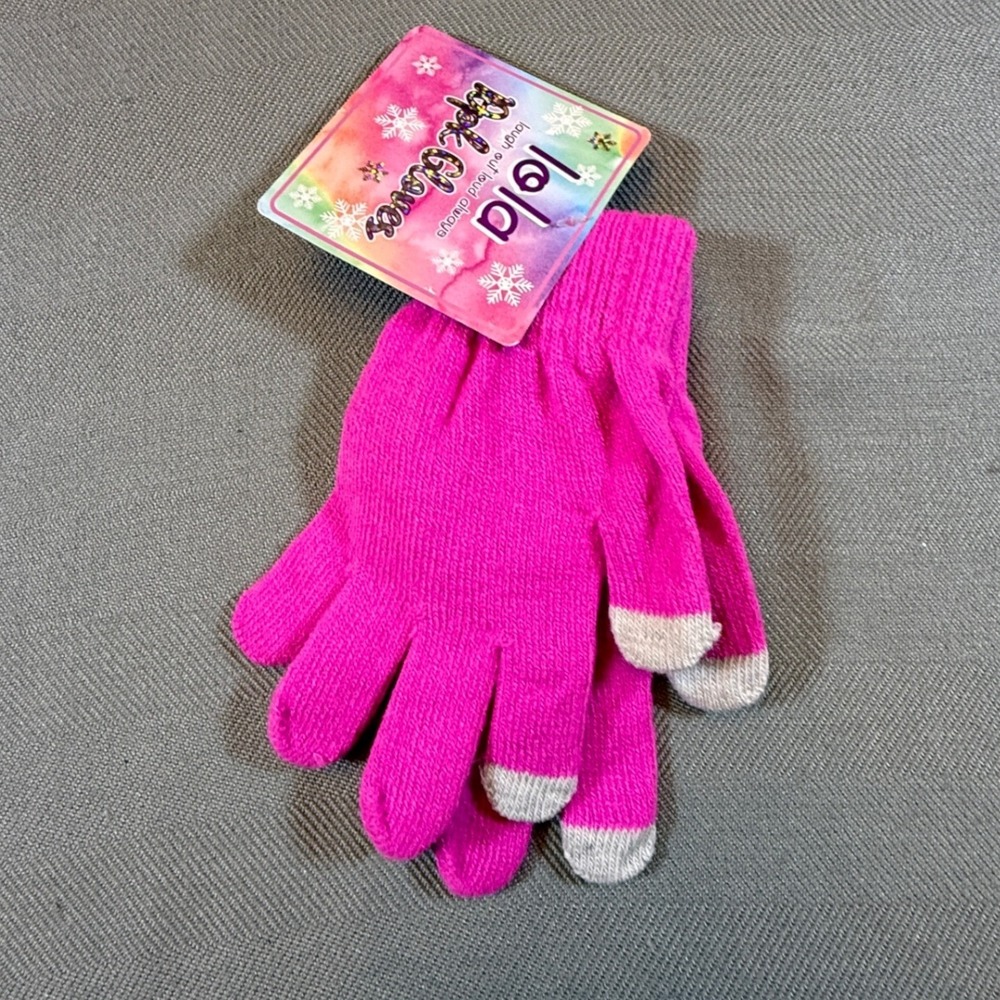 Lola Hot Pink Tech Touchscreen Knit Gloves One Size NWT A21674 2255